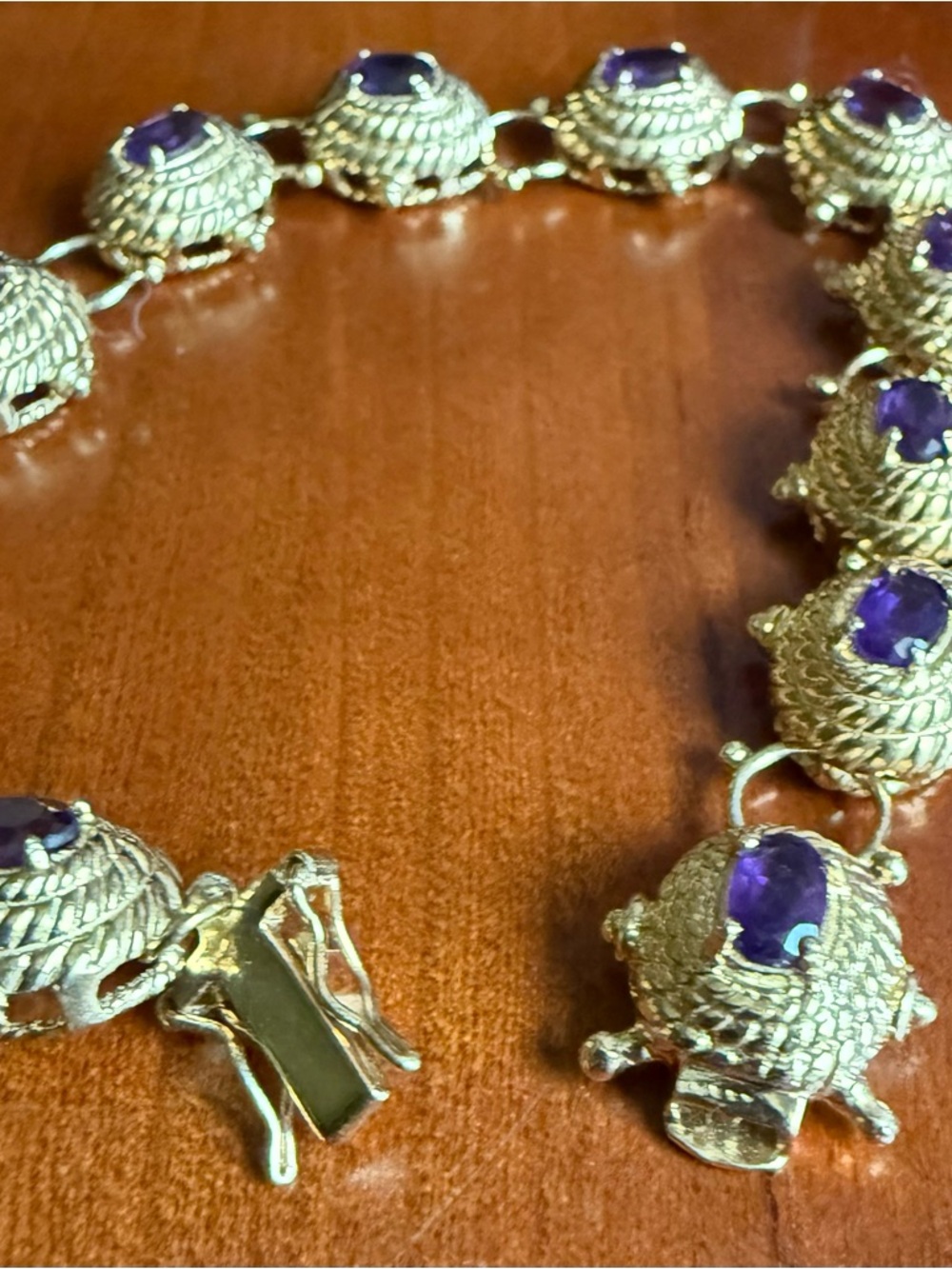 Beautiful Womens 18K Yellow Gold over Sterling Silver over 4 CTW Amethyst